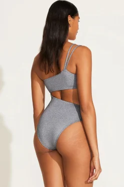 Vitamin A Cosmo One Shoulder One Piece Twilight Metallic