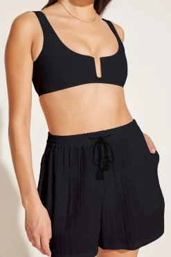 Vitamin A Costa Short Black Crinkle Organic Cotton