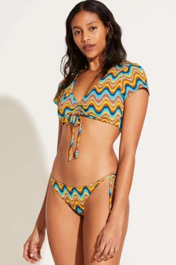 Vitamin A Elle Adjustable Tie Side Bottom Retro Wave Yarn Dye