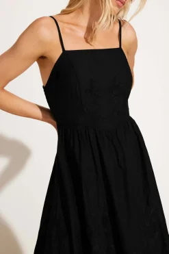 Vitamin A Flora Dress Black Beachside Broderie