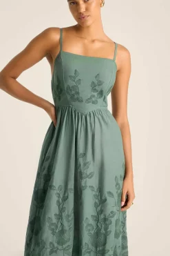Vitamin A Flora Dress Sea Green Beachside Broderie