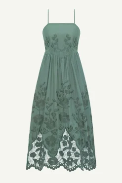 Vitamin A Flora Dress Sea Green Beachside Broderie