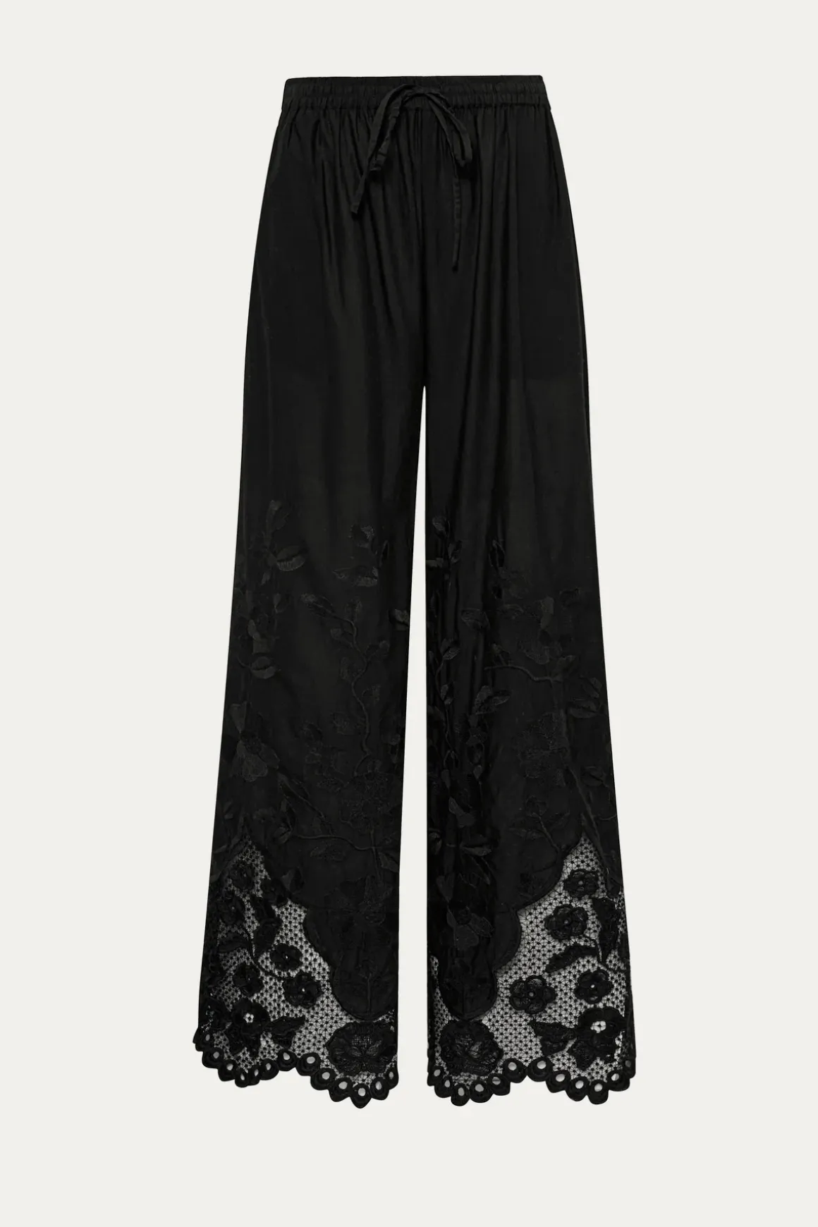 Vitamin A Flora Pant Black Beachside Broderie