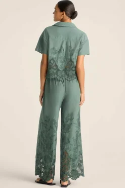 Vitamin A Flora Pant Sea Green Beachside Broderie
