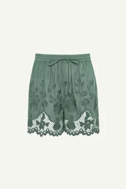 Vitamin A Flora Short Sea Green Beachside Broderie