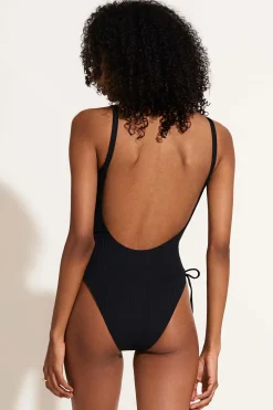 Vitamin A Gemma One Piece Black EcoRib