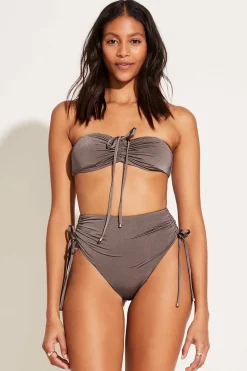 Vitamin A Gemma Ruched High Waist Bottom Mineral EcoLux