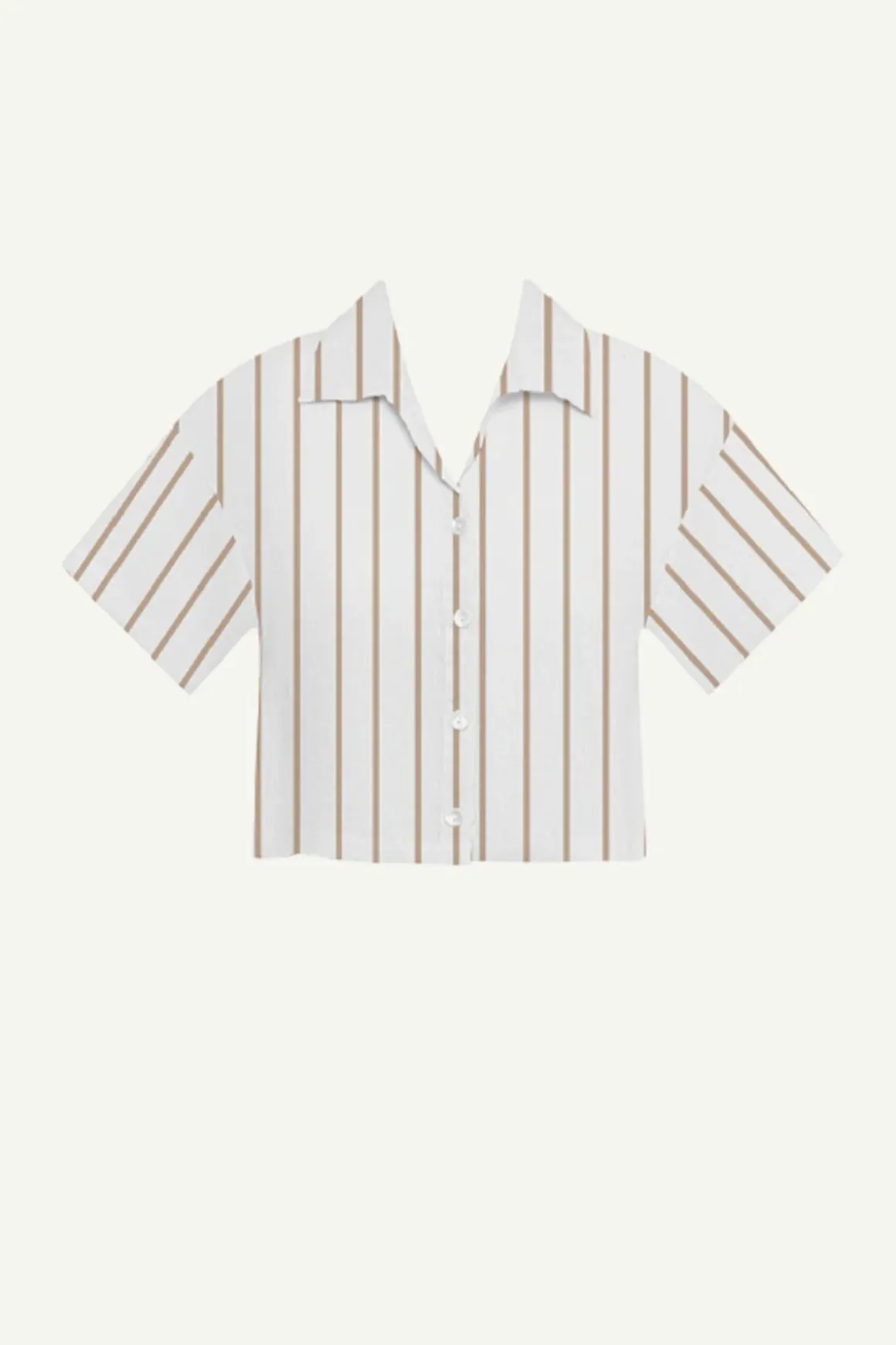 Vitamin A Hana Cropped Shirt Boardwalk Stripe EcoLinen