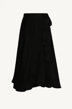 Vitamin A Lana Linen Wrap Skirt Black EcoLinen