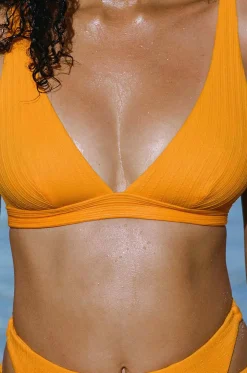Vitamin A Lyra Bralette Sunflower Pucker Rib