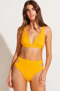 Vitamin A Lyra Bralette Sunflower Pucker Rib