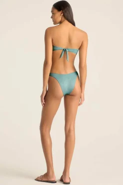 Vitamin A Mabel Underwire Bandeau Top Aqua Metallic