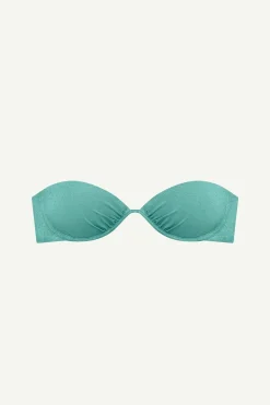 Vitamin A Mabel Underwire Bandeau Top Aqua Metallic