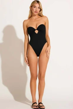 Vitamin A Mabel Underwire Bandeau One Piece Black EcoLux