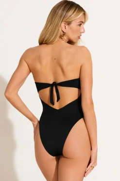 Vitamin A Mabel Underwire Bandeau One Piece Black EcoLux