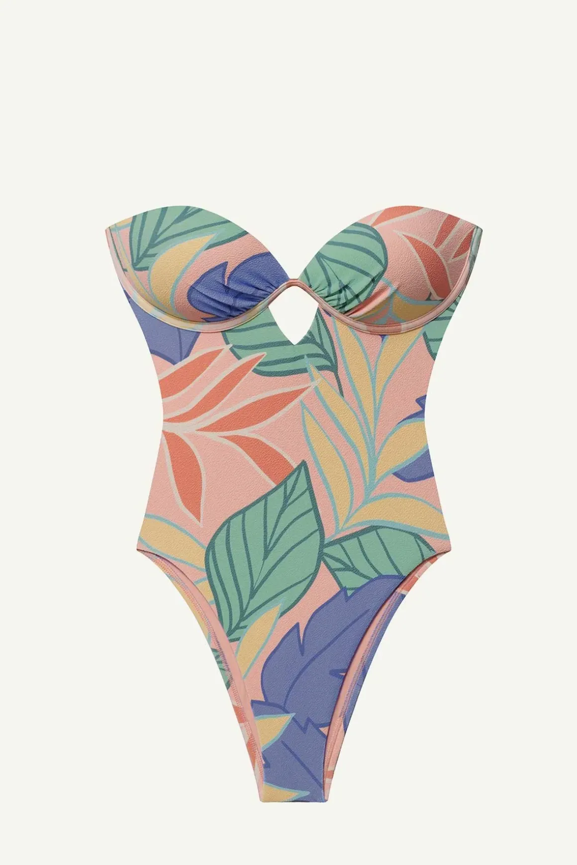 Vitamin A Mabel Underwire Bandeau One Piece Retro Jungle Crepe Texture
