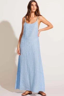 Vitamin A Mari Maxi Dress Summer Stripe Ecolinen