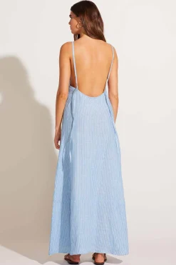 Vitamin A Mari Maxi Dress Summer Stripe Ecolinen