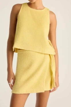 Vitamin A Oasis Wrap Skirt Banana Cream Harbor Terry