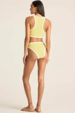 Vitamin A Pacific High Waist Bottom Banana Cream Beachside Terry