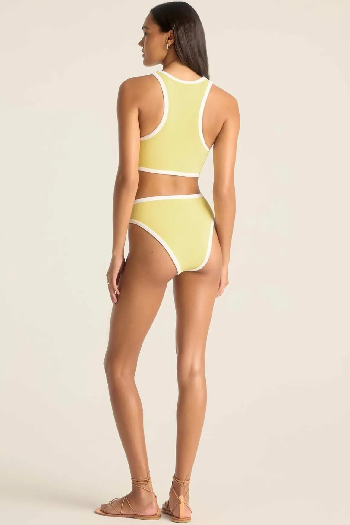 Vitamin A Pacific High Waist Bottom Banana Cream Beachside Terry