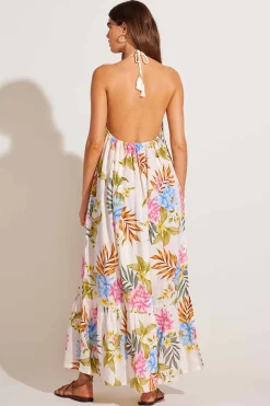 Vitamin A Petra Maxi Dress Summer Bloom Ecolinen