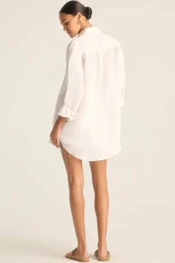 Vitamin A Playa Boyfriend Shirt Boardwalk Stripe EcoLinen