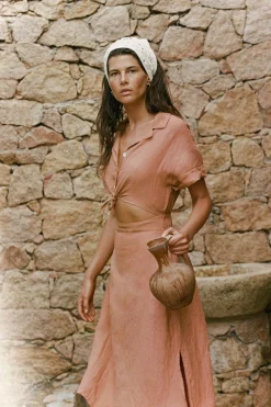 Vitamin A Playa Cut Out Dress Desert EcoLinen