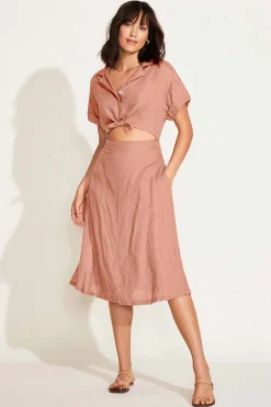 Vitamin A Playa Cut Out Dress Desert EcoLinen