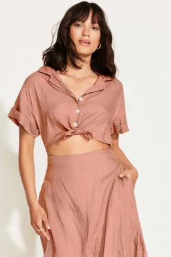 Vitamin A Playa Cut Out Dress Desert EcoLinen