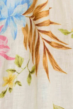 Vitamin A Playa Linen Boyfriend Shirt Summer Bloom EcoLinen