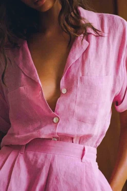 Vitamin A Playa Pocket Blouse Bubblegum Ecolinen