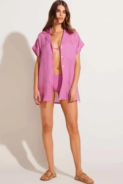 Vitamin A Playa Pocket Blouse Bubblegum Ecolinen