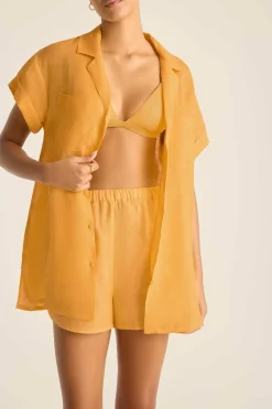 Vitamin A Playa Pocket Blouse Creamsicle EcoLinen