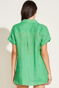 Vitamin A Playa Pocket Blouse Spearmint Green EcoLinen