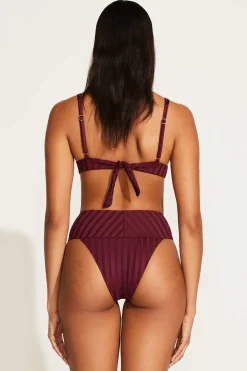 Vitamin A Rossi Halter Underwire Top Sangria SuperRib