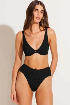Vitamin A Rossi Halter Underwire Top Black SuperRib