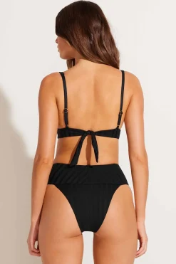 Vitamin A Rossi Halter Underwire Top Black SuperRib