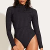 Vitamin A Rossi Long Sleeve Swim Tee Black SuperRib