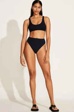 Vitamin A Sienna High Waist Bottom Black EcoRib