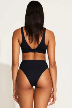 Vitamin A Sienna High Waist Bottom Black EcoRib