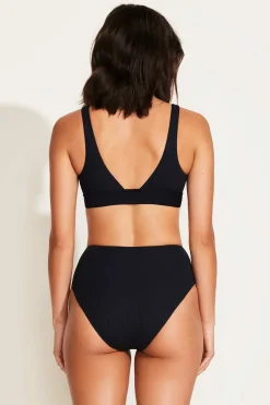 Vitamin A Sienna High Waist Full Cut Bottom Black EcoRib