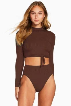 Vitamin A Sienna High Waist Full Chocolate Brown EcoRib