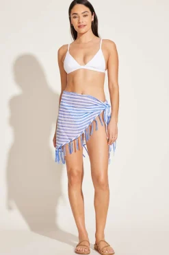 Vitamin A Sirena Sarong Coastal Stripe Crinkle Linen