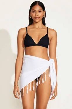 Vitamin A Sirena Sarong White Crinkle Linen