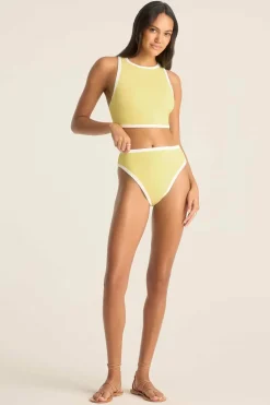 Vitamin A Summer Crop Top Banana Cream Beachside Terry