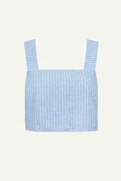 Vitamin A Tallows Crop Top Summer Stripe EcoLinen