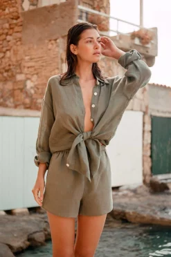 Vitamin A Tallows Linen Short Agave EcoLinen