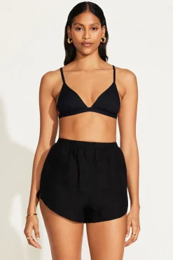 Vitamin A Tallows Linen Short Black EcoLinen