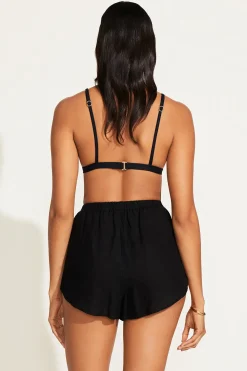 Vitamin A Tallows Linen Short Black EcoLinen